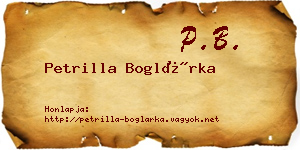 Petrilla Boglárka névjegykártya